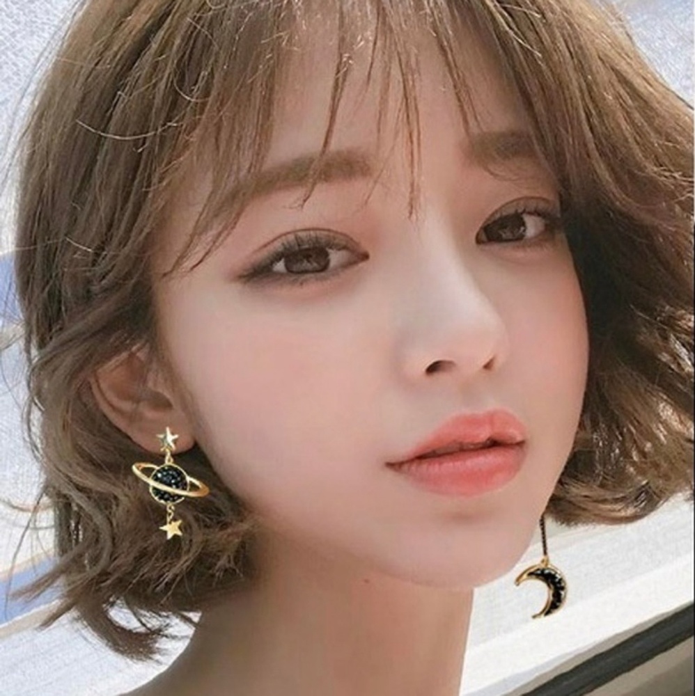 Moon and planet earings
